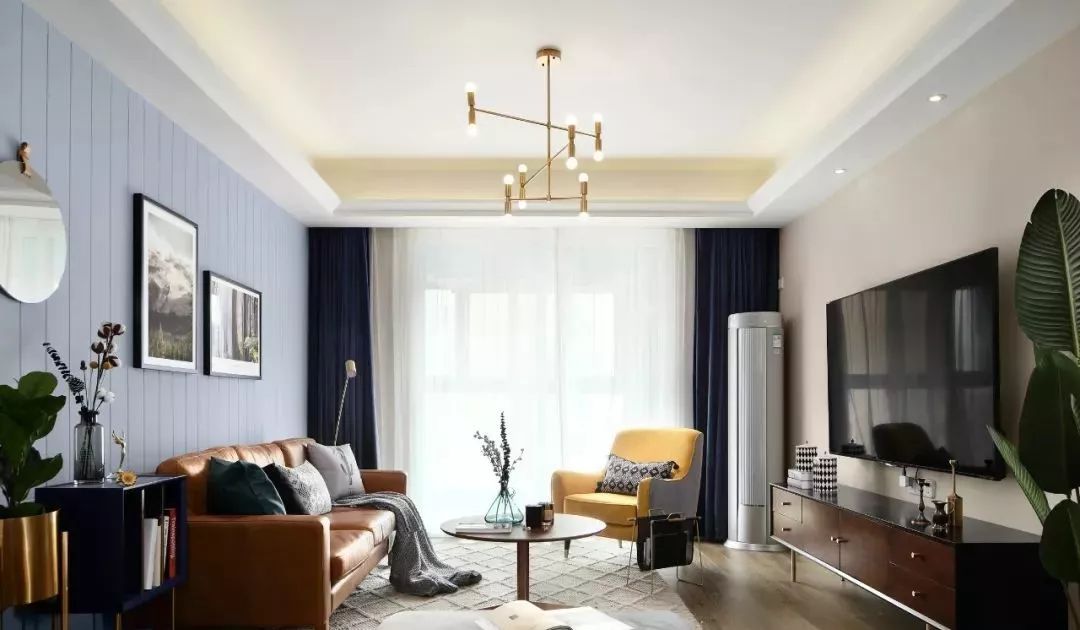 110㎡精致简约三居，超凡蓝调，让这个家气质非凡！