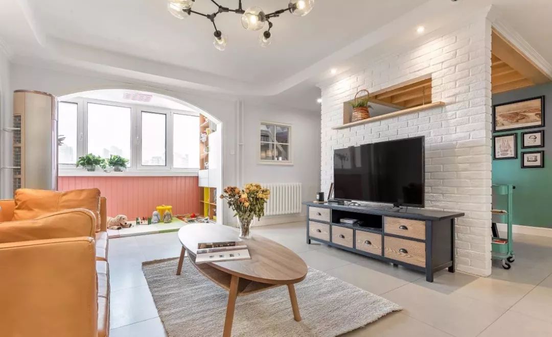 【亿唐装饰】135平优雅美式三居，电视背景墙一体两用