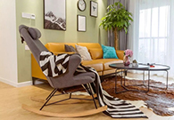 104㎡的北欧风居室，橘黄色的皮质沙发超赞！