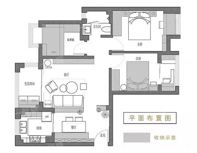 120平北欧风简约三居室，上海装修设计适合年轻人的装修风格